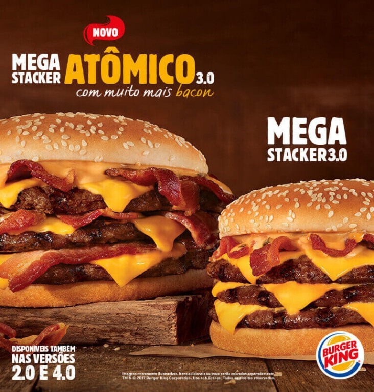 Burger King lança a campanha do Mega Stacker Atômico