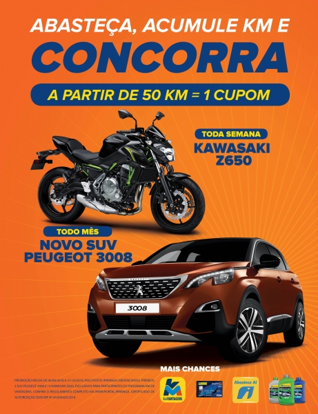 Ipiranga, Peugeot e Kawasaki fecham parceria em promo