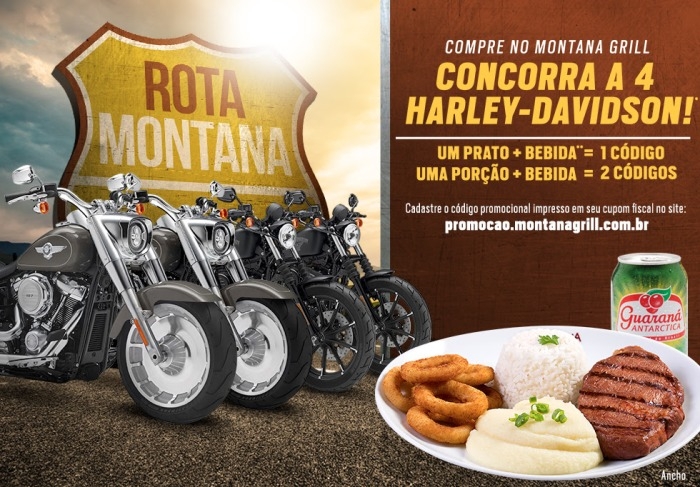 Ação promo "Rota Montana" sorteia 4 Harley Davidson