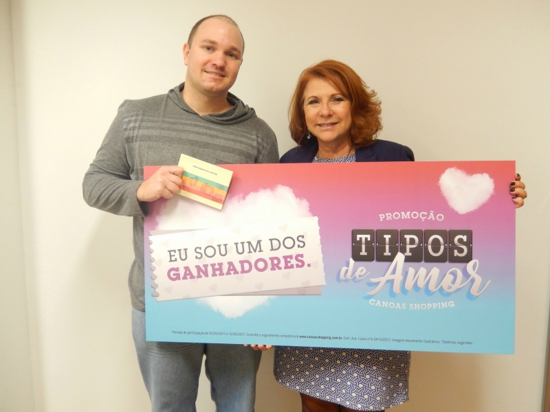 Canoas Shopping entrega prêmios do primeiro sorteio da promoção Tipos de Amor