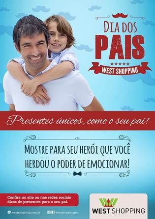 West Shopping realiza ação com dicas de presentes para o Dia dos Pais