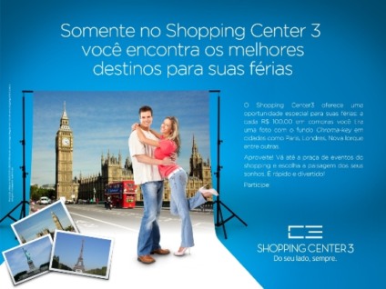 Foto-brinde na ação promocional do Center 3