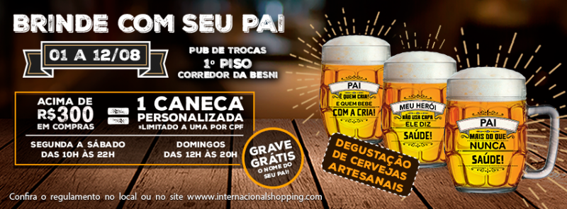 Internacional Shopping faz ação para brindar o Dia dos Pais