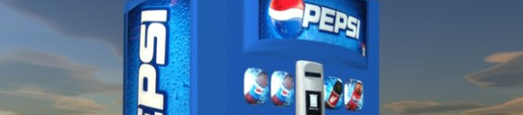Comprando on-line nas vending machine de Pepsi