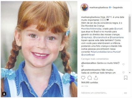 Unicef celebra Dia Mundial da Criança usando Instagram de personalidades