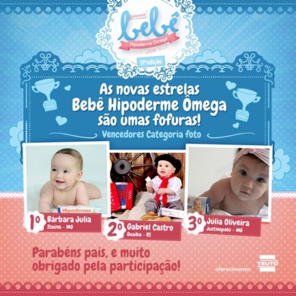 Teuto divulga campeões do Bebê Hipoderme Ômega 2014