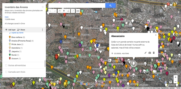 Mapa on-line mostra onde estão as árvores de São Paulo