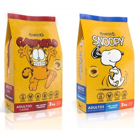 Snoopy e Garfield dão cara a ração Special Dog