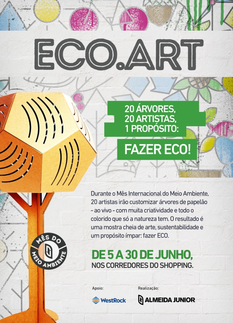 Artistas da região customizam árvores do projeto Eco.Art no Neumarkt e Norte Shopping