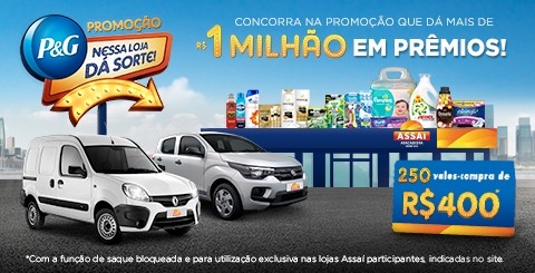 Assaí sorteia mais de R$ 1 milhão em prêmios em parceria com a P&G