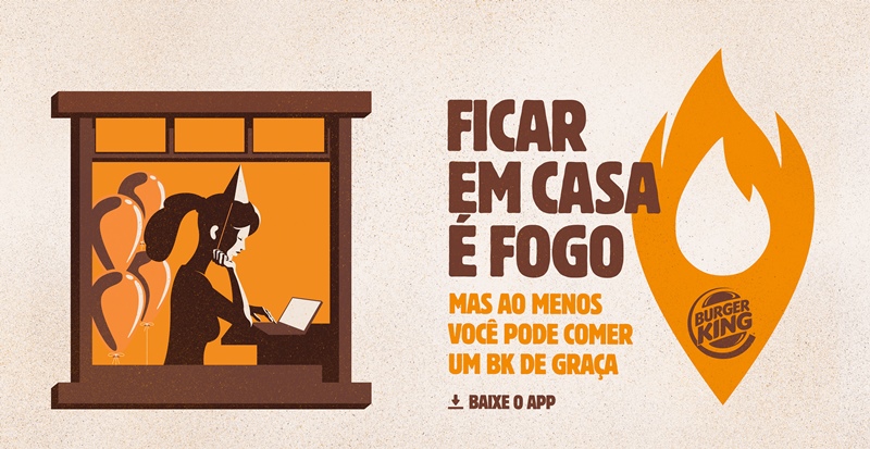 Burger King vai presentear quem ficar em casa