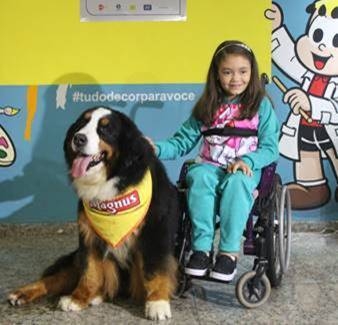 Cão Magnus visita AACD Ibirapuera, em comemoração aos 67 anos da entidade