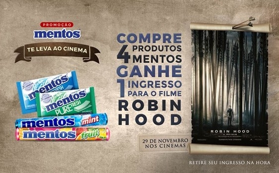 Promoção de Mentos dá ingresso para Robin Hood – A Origem