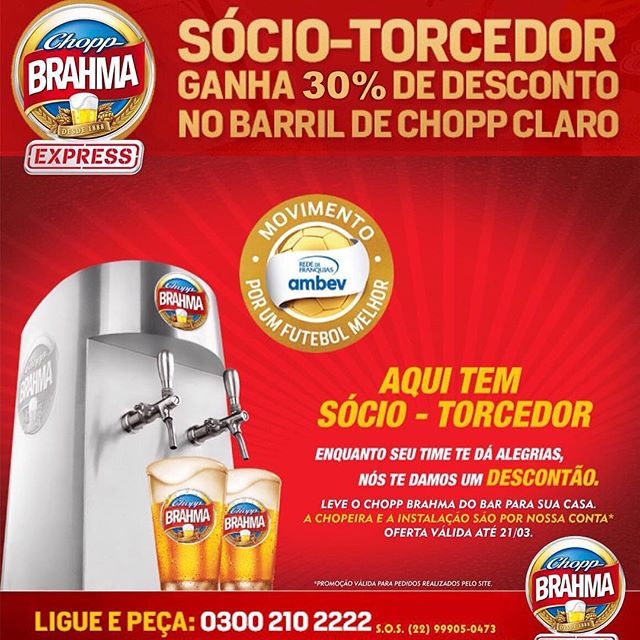 Chopp Brahma Express cria ação promocional com sócio-torcedores