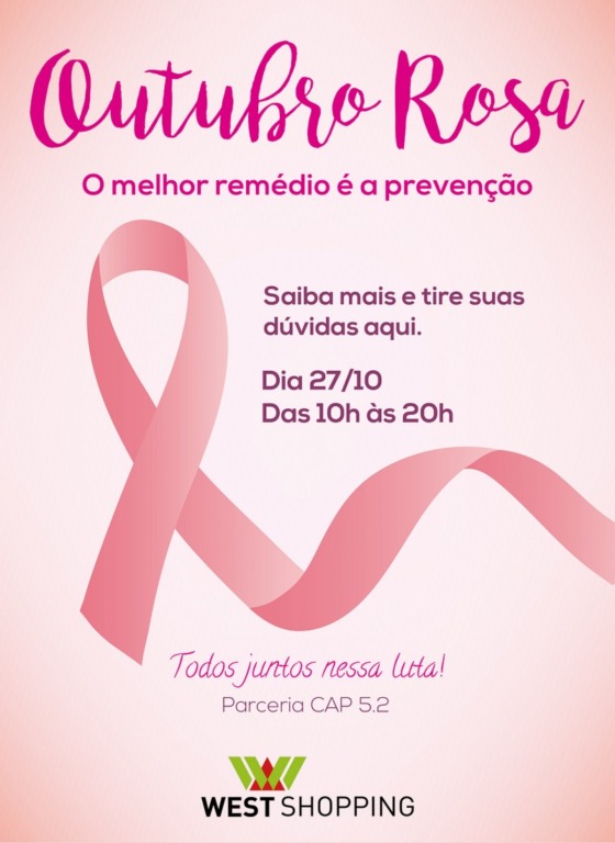 West Shopping promove ações para celebrar 'Outubro Rosa'