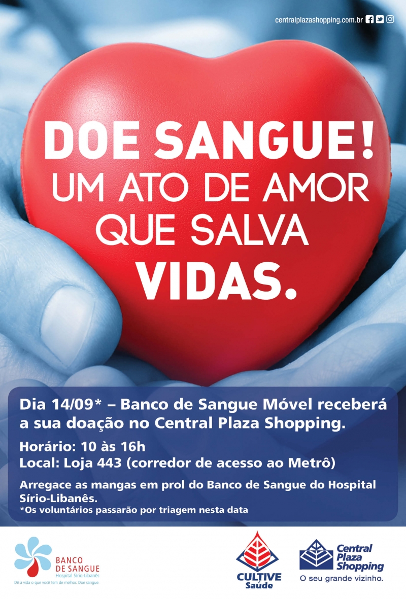 Venha Doar Sangue no Central Plaza Shopping