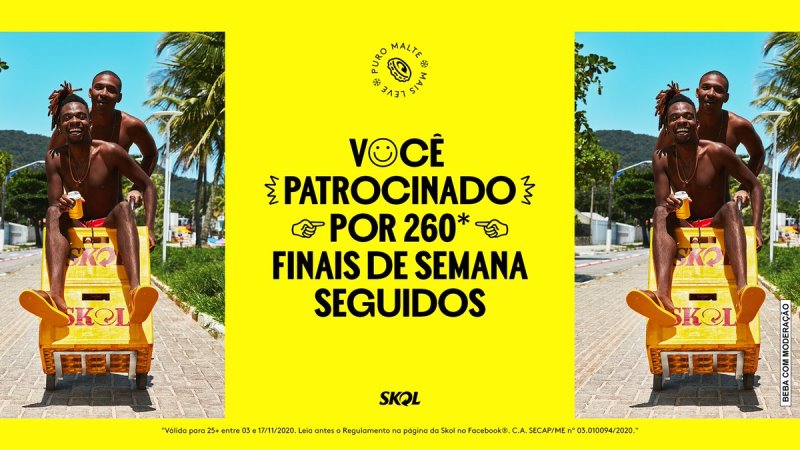 Skol irá patrocinar a diversão durante 260 finais de semana Skol irá patrocinar a diversão durante 260 finais de semana