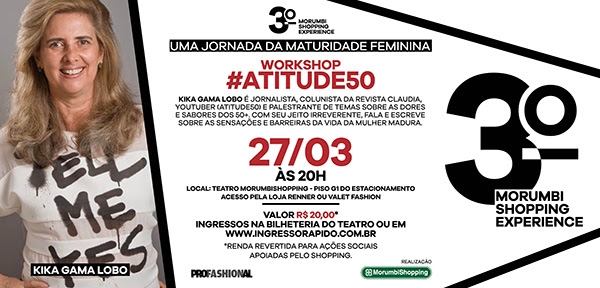 3ª edição do MorumbiShopping Experience terá bate-papo sobre a maturidade feminina