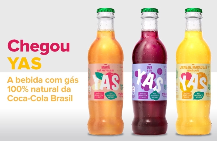 Coca-Cola lança a bebida natural com gás Yas