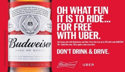 Budweiser lança campanha com foco na responsabilidade ao beber e dirigir