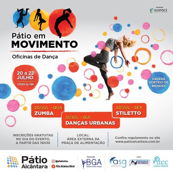 Pátio Alcântara realiza workshop ‘Pátio em Movimento – Oficinas de Dança’