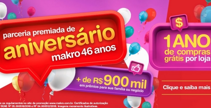 Makro comemora 46 anos no Brasil com promoção de quase R$ 1 milhão