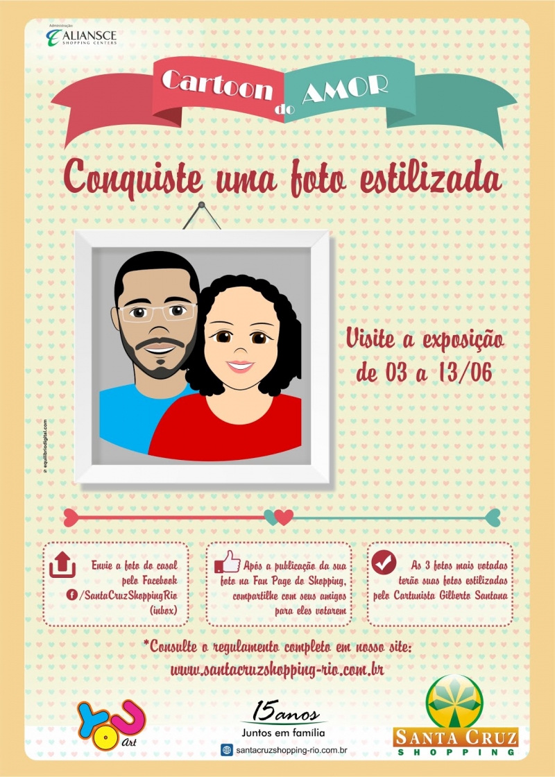 Santa Cruz Shopping realiza exposição e concurso cultural ‘Cartoon do Amor’