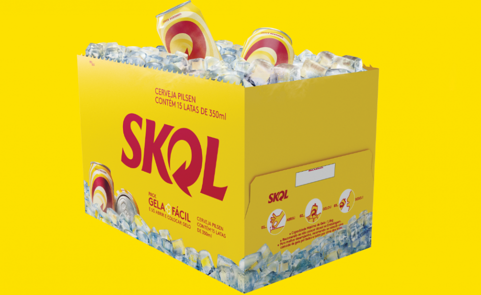 SKOL lança pack especial que gela as latas sem tirá-las da embalagem SKOL lança pack especial que gela as latas sem tirá-las da embalagem