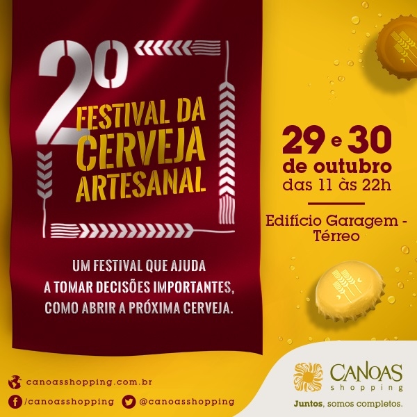 2º Festival da Cerveja Artesanal acontece no Canoas Shopping.