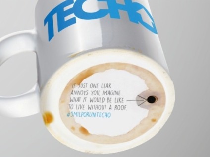 Techo usa caneca furada para ativar ação sustentável