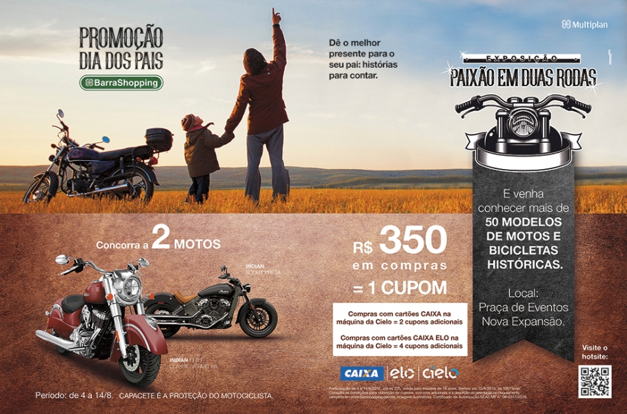 BarraShopping realiza promoção e exposição de motos em homenagem ao Dia dos Pais