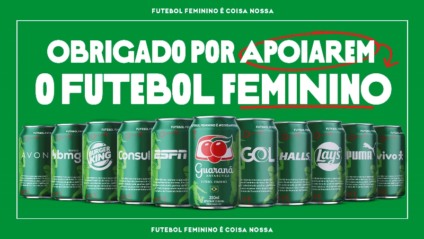 Grandes marcas se unem ao Guaraná Antarctica em apoio ao futebol feminino