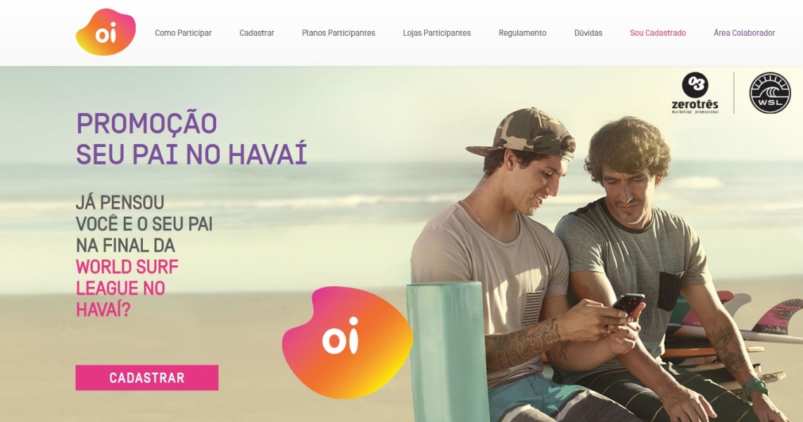 Ação da Oi sorteia viagens na Promoção ”Seu pai no Havaí”