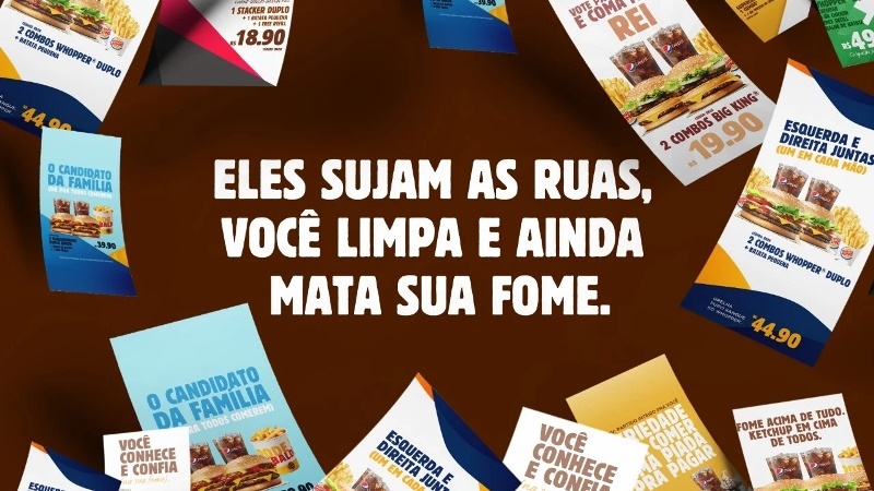 Burger King faz ação promocional usando santinhos políticos Burger King faz ação promocional usando santinhos políticos