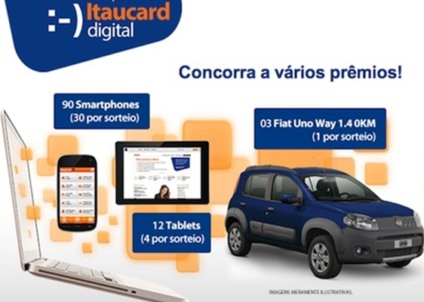 Itaucard Digital premia com um Fiat Uno zero