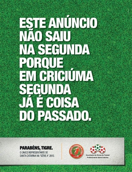 Propague cria anúncio para homenagear o Tigre