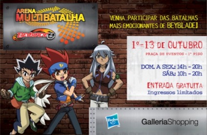 Galleria traz Arena Multibatalha Beyblade para as crianças