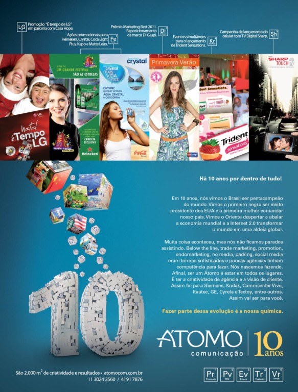Agência Átomo comemora 10 anos de mercado