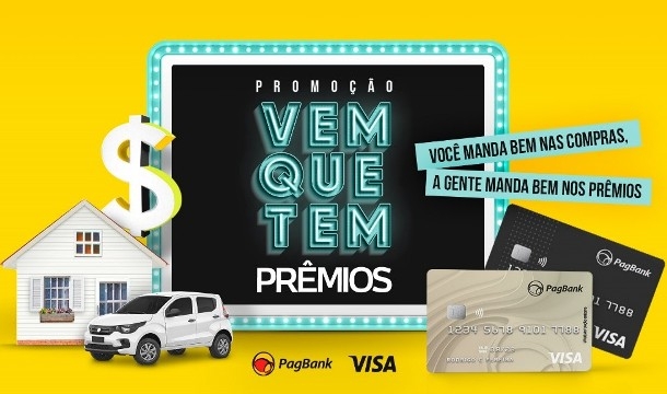 Promo da PagSeguro, PagBank e Visa tem sorteio de carros e casa