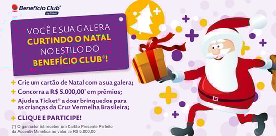 Benefício Club dá R$ 5 mil em prêmios no Natal