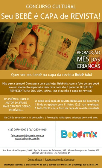 Crianças aparecem na capa da Bebê Mix por meio de promo