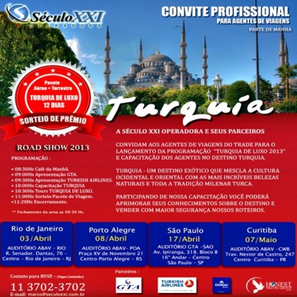 Século XXI realiza Road Show Turquia na capital paulista