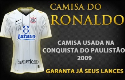 Camisa do Ronaldo no título do Corinthians vai a leilão