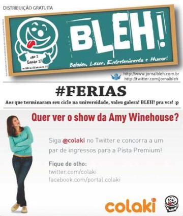 BLEH! e Colaki levam ao show de Amy Winehouse BLEH! e Colaki levam ao show de Amy Winehouse