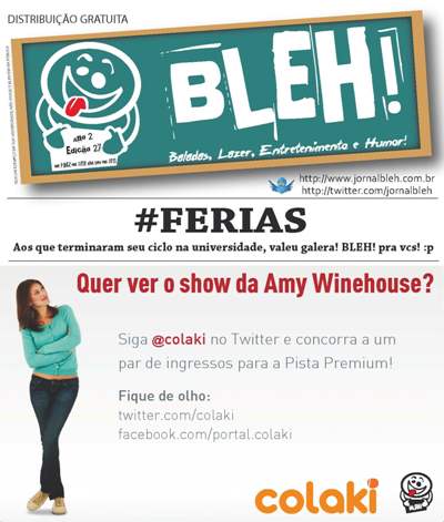 BLEH! e Colaki levam ao show de Amy Winehouse