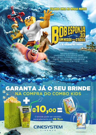 Bob Esponja chega de boia nas salas do Cinesystem