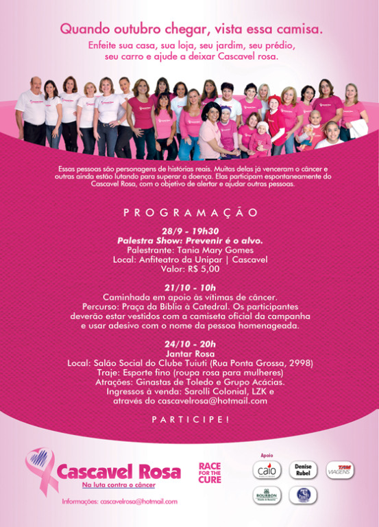 Cascavel se prepara para o Outubro Rosa