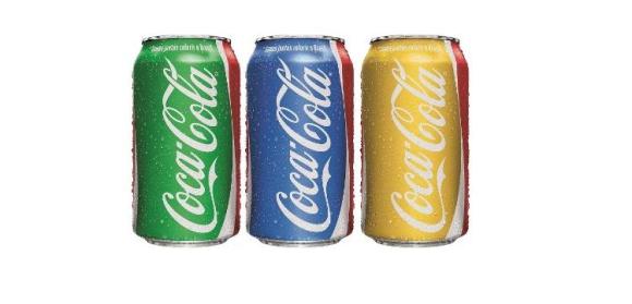 Coca-Cola estampa cores da bandeira do Brasil nas latinhas