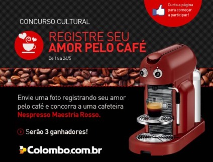 Amor pelo café na ação promo da Lojas Colombo
