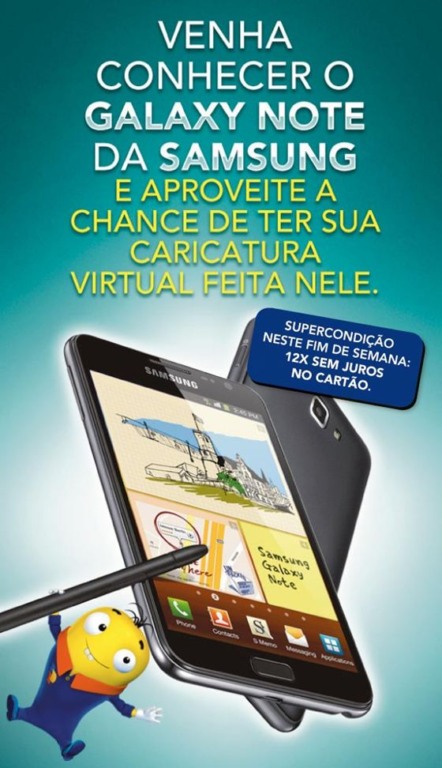 Clientes ganham caricaturas no Samsung Galaxy Note